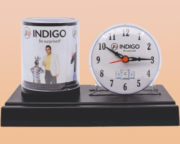 Table Clock With Revolving Pen Stand